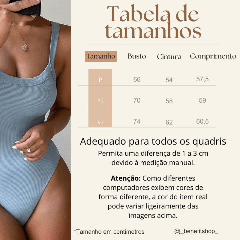Body canelado sem manga
